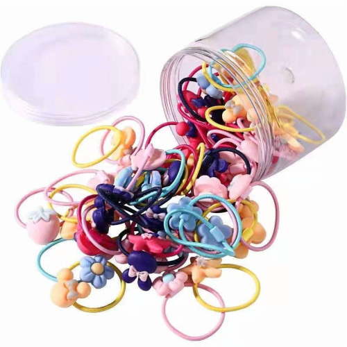 BUTOMKY 50Pcs Multicolor Elastic Hair Ties for Girls - Soft Bands Hair Accessories, Seamless Ponytail Holders for Infants Toddlers Kids Teens