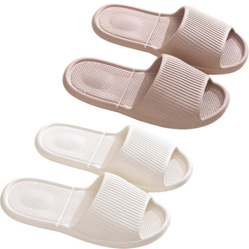 2 Pairs Foldable Travel Slippers for Women Waterproof Lightweight EVA Shower Shoes for Bathroom Pool Hotel Use