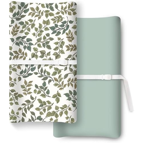 Extra Stretchy Changing Pad Cover, Ultra Soft Premium Jersey Knit Changing Pad Sheets, Unisex for Boys Girls, Fits All Standard Changing Tables/Dresser Tops - 2 Pack