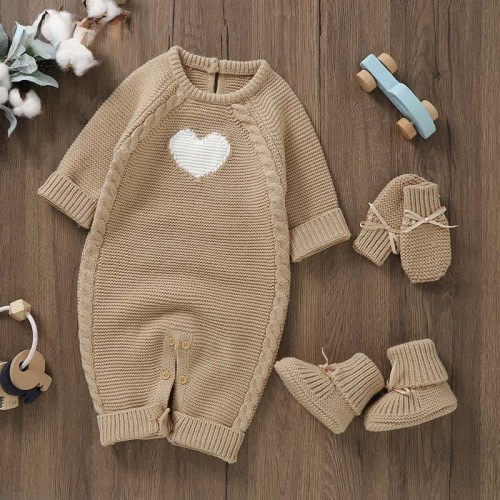 Baby Heart Knit Romper