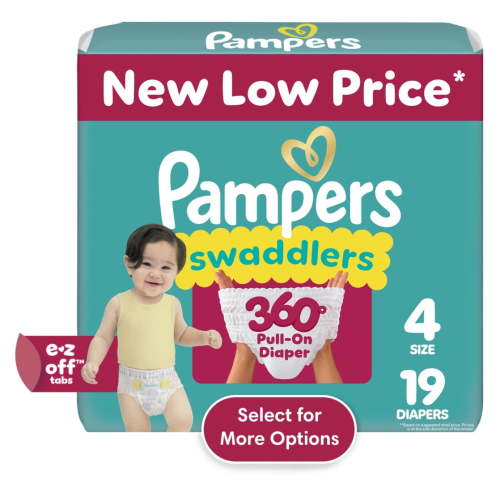 Pampers Swaddlers 360 Baby Diapers Size 4, 19 Count (Select for More Options)
