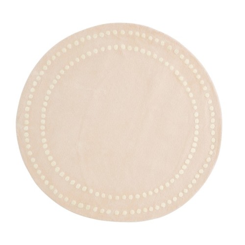 Pearl Dot Border Round Rug