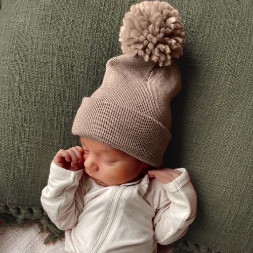 Baby's First Hat®, Tan Pom