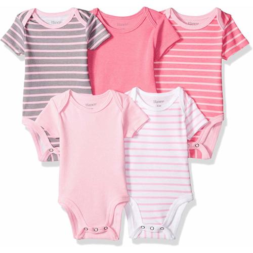 Hanes unisex-baby Ultimate Baby Flexy 5 Pack Short Sleeve Bodysuits