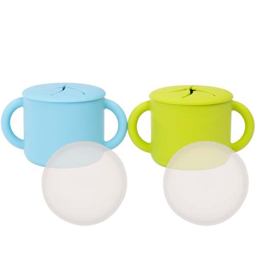 WeeSprout | Baby and Toddler Snack Cups Silicone with Lids | 2 Pack