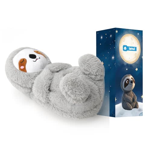 ianul Breathing Stuffed Animal,Soothing Stuffed Animal for Anxiety Relief with Realistic Breathing Motion, Calming Music, Gentle Lights,Machine Washable,Ideal for Baby Adult and Relaxation(Sloth)