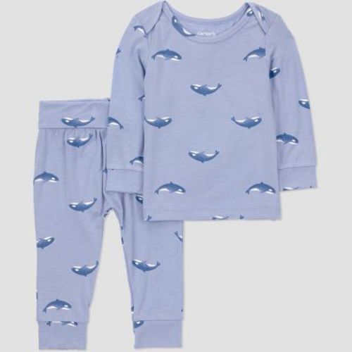 Carters' Just One You® Baby Boys' 2pc Comfy Soft Whales Set - Blue 6M