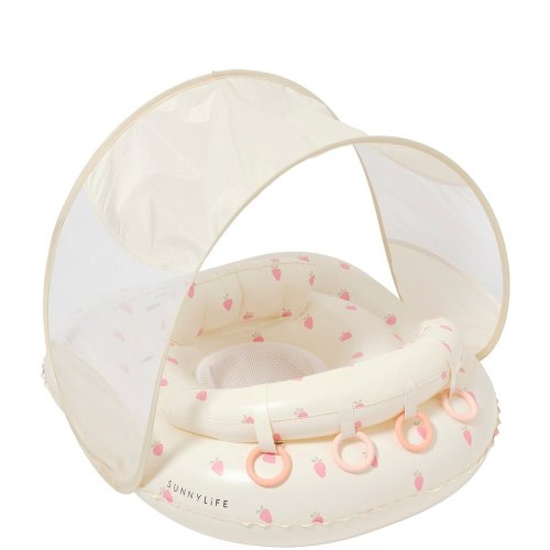 SunnyLife Strawberry Sunshine Pink Interactive Inflatable Baby Float