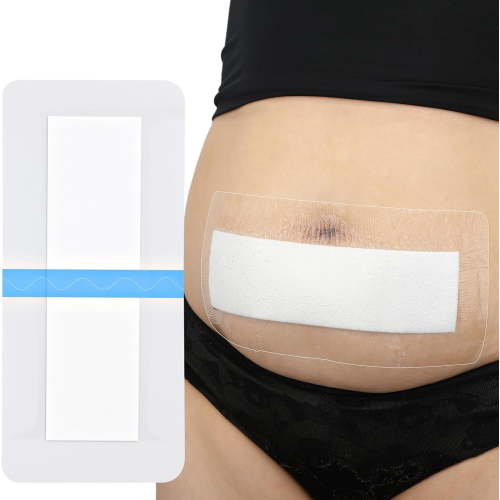 20 Pcs Waterproof C Section Shower Cover 4"x6" Tummy Tuck Scar Hysterectomy Incision Protector Bandages C-Section Recovery Must Haves for Stomach Belly Surgery Wound Dressing