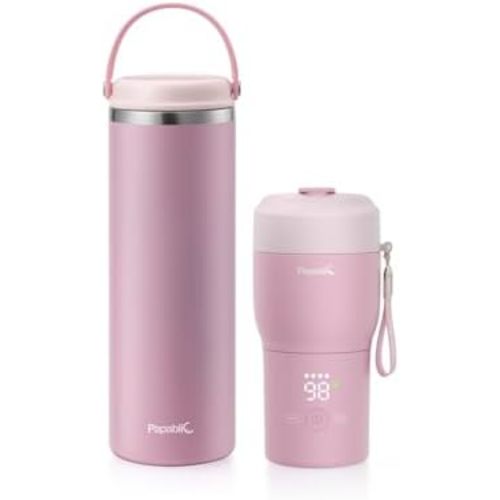 Papablic 360° Capsulechill Breastmilk Cooler & Portable Breast Milk Warmer, Sakura Pink