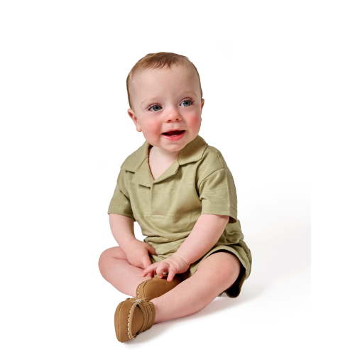 Modern Moments by Gerber Baby Boy Organic Johnny Collar Top, Sizes 0/3 Months - 24 Months