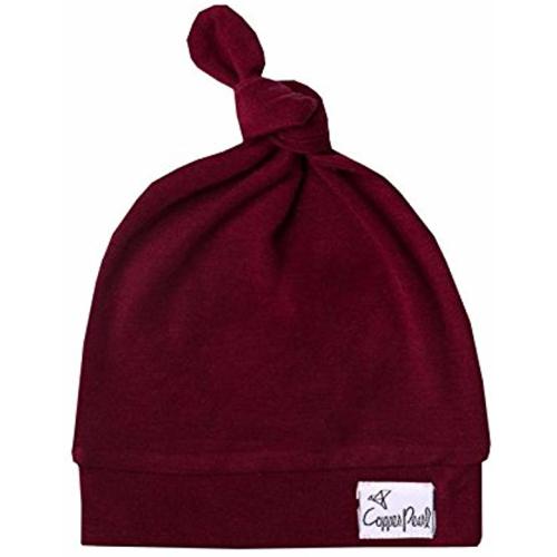 Copper Pearl, Baby Beanie Hat Top Knot Stretchy Soft
