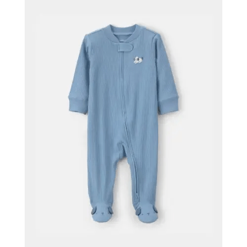 Baby Puppy Cotton 2-Way Zip Sleep & Play Pajamas - Blue | Carter's