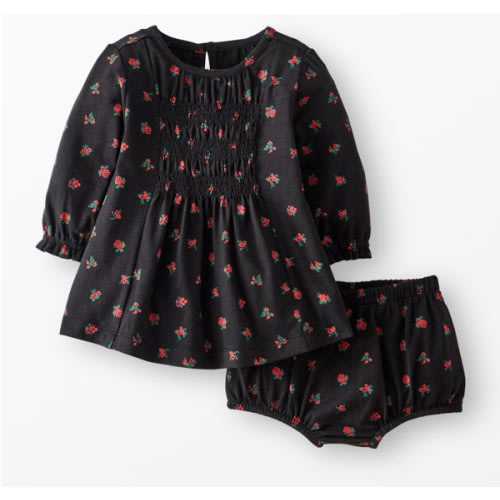 Baby Long Sleeve Smocked Dress & Bloomers Set