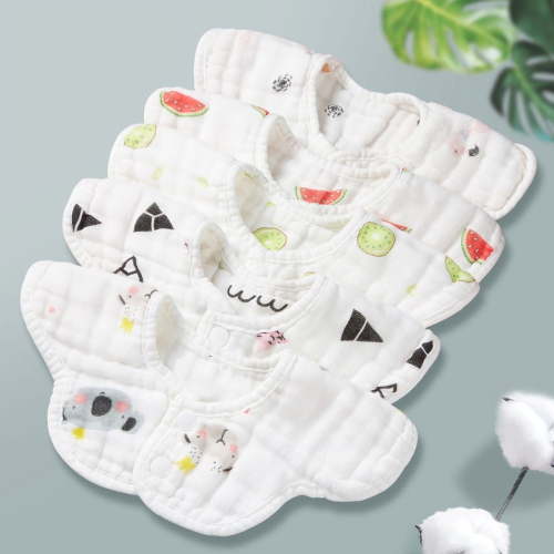 Bibs, Baby Bandana Drool Bibs 360 Bibs for Boys Girls Newborn Infant for Drooling and Teething, Organic Cotton and Super Absorbent Hypoallergenic Pullover Baby Bibs-5pcs