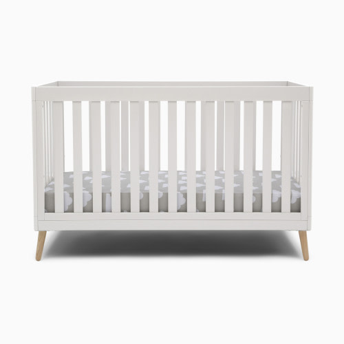 Delta Children Essex 4-in-1 Convertible Baby Crib - Bianca White With Natural Legs