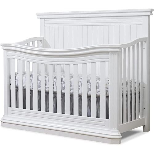Sorelle Furniture Primo Crib, Classic 4-In-1 Convertible Crib, White Crib Made of Wood, Non-Toxic Finish, Wooden Baby Bed, Toddler Bed, Child’s Daybed and Full-Size Bed, Nursery Furniture-White