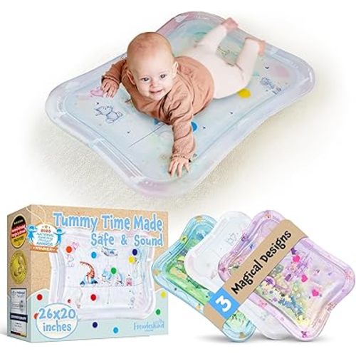 Tummy Time Water Mat for Babies – Sensory Baby Water Play Mat – Award-Winning Infant Activity Mat for Motor Development – Premium, Baby-Safe Water Tummy Time Mat – Circus Animals Small