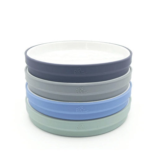 7.8"/20cm Porcelain White Plates with Silicone Sleeves