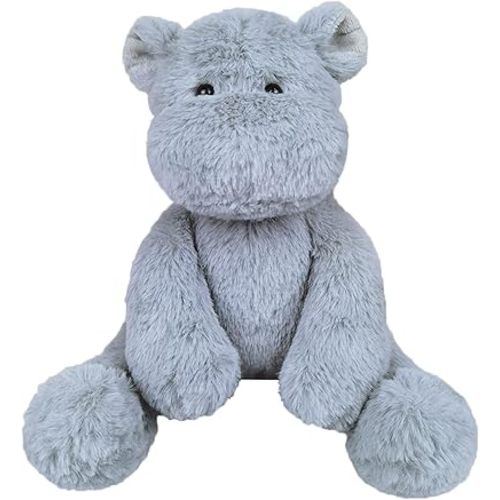 Gray Plush Hippo Stuffed Animal Toy, Soft Cuddly Plushie Hugger Toy for Boys & Girls, Gifts for Kids or Girlfriend, 8.5 Inches