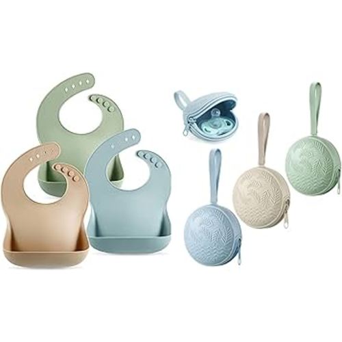 PandaEar Baby Bibs & Pacifier Holder Case