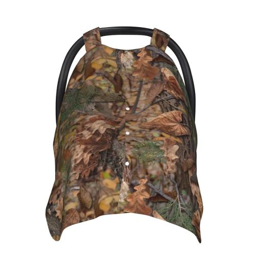 Hunting Camo Baby Car Seat Canopy and Nursing Cover for Breastfeeding Multi-Use Cover Lightweight Infant Stretchy Carrier Carseat Winter Cover for Newborn Girls Boys