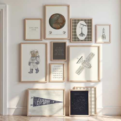 Space Adventure Wall Art Bundle Kids Room Space Print Muted Astronaut Baby Boy Nursery Decor Outer Space Printable Big Boy Room Art Playroom