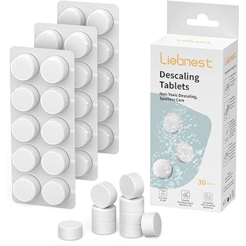 30 Count Descaling Tablets – Compatible with Momcozy, Baby Brezza, Papablic & All Brands. Fits Bottle Washers, Warmers, Sterilizers & Formula Makers to Remove Milk Stains & Limescale