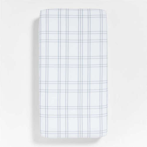 Stax Mist Blue 100% Organic Cotton Baby Crib Fitted Sheet