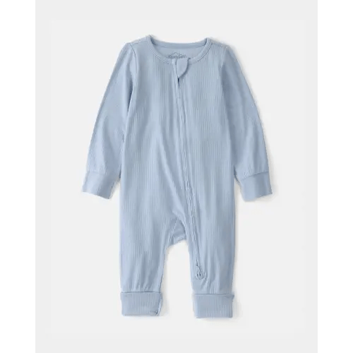 Baby Boy 2-Way Zip PurelySoft Sleep & Play Pajama - Blue