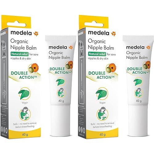 Medela Organic Nipple Cream & Pumping Lubricant, Soothes & Nourishes for Breastfeeding, Made with Natural Ingredients, Provides Fast Relief for Sore Nipples, Postpartum Essential, 1.34 fl oz