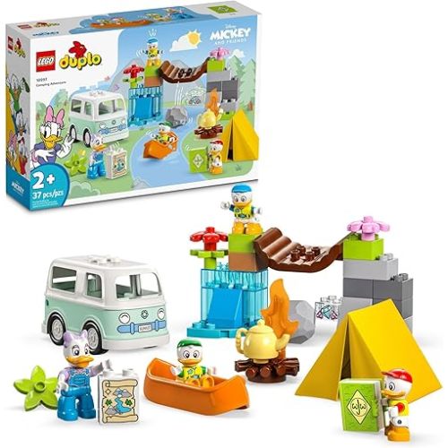 LEGO DUPLO Disney Mickey and Friends Camping Adventure 10997 Toddler Building Toy Set, Features 4 DUPLO Toy Figures: Daisy Duck, Huey, Dewey and Louie to Inspire Creative Role Play