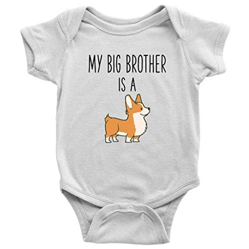 My Big Brother Is a Corgi Bodysuit - Funny Dog Lover Clothes for Baby Boy or Girl