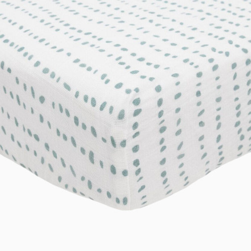 Cotton Muslin Crib Sheet - Stone Stripe