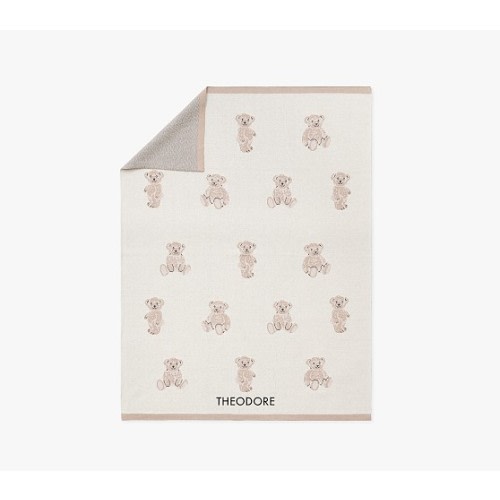 St. Jude Teddy Bear Intarsia Baby Blanket | Pottery Barn Kids