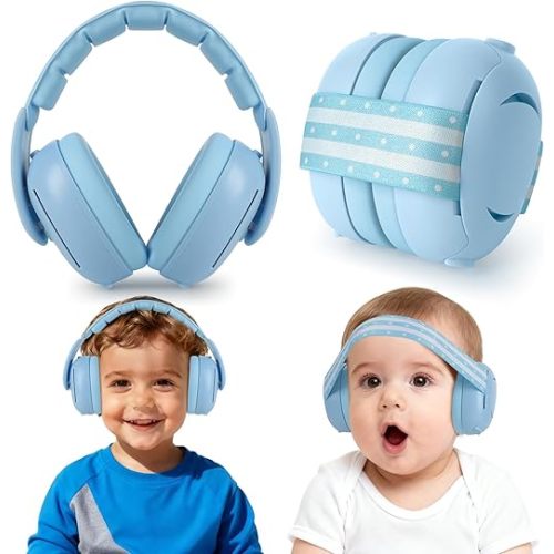 [2-in-1] Baby Ear Muffs Noise Protection - [Two Modes] Baby Headphones for Noise Cancelling Headphones- Infant Headphones Noise Cancelling - Ear Protection for 3 Months to 4 Years