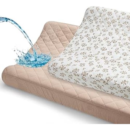 Unicorn Castle Waterproof Changing Pad Cover Muslin Changing Table Pad Cover 2 Pack Quilting for 32"x16" Baby Changing Pad Sheets Girls Boys,Brown Squid