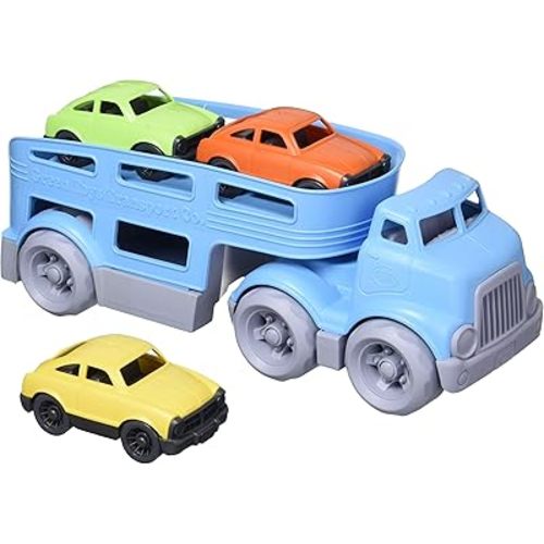 Green Toys Car Carrier, Blue CB - Pretend Play, Motor Skills, Kids Toy Vehicles. No BPA, phthalates, PVC. Dishwasher Safe, Recycled Plastic, Made in USA.