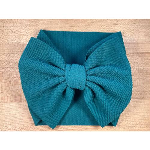 Turquoise Bow Headwrap | Oversized Baby Bow Headwrap | Large Bow Headband | Baby Girl |  Blue Green Baby Bow | Big Bow | Baby Shower Gift