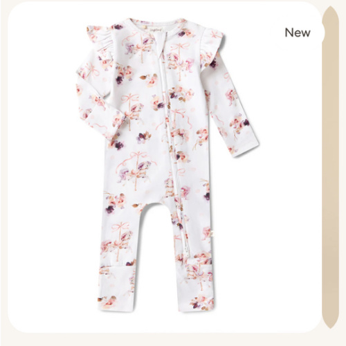 Carousel Organic Baby Snugglesuit Convertible Romper | Snuggle Hunny