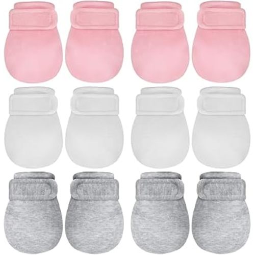 Newcotte 6 Pairs Newborn Baby Mittens No Scratch Baby Gloves