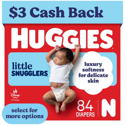 Huggies, Little Snugglers Baby Diapers, Size Newborn, 84 ct, Leakproof
