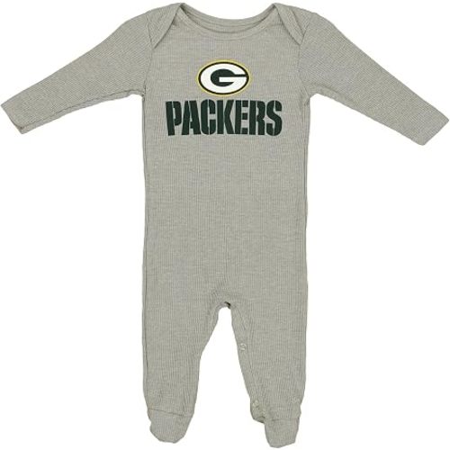 Outerstuff NFL Green Bay Packers Infant Big Fan Waffle Knit Gray Body Suit (0M - 9M)