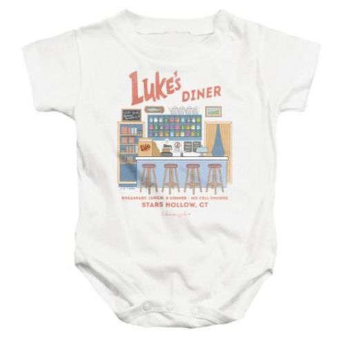 Baby Gilmore Girls Stars Inside Luke's Diner Infant Bodysuit, White, 6 Months