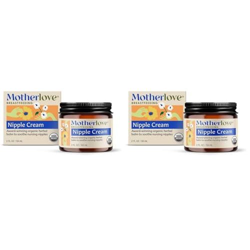 Motherlove Nipple Cream (2 oz) Organic Lanolin-Free Nipple Cream for Breastfeeding—Benefits Nursing & Pumping Moms (Pack of 2)