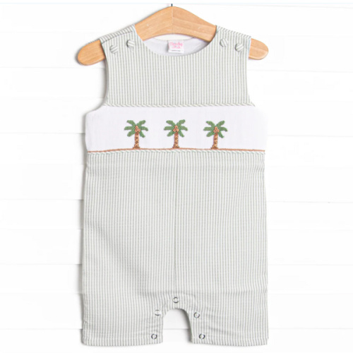 Pacific Palms Smocked Jon Jon, Green – Stitchy Fish