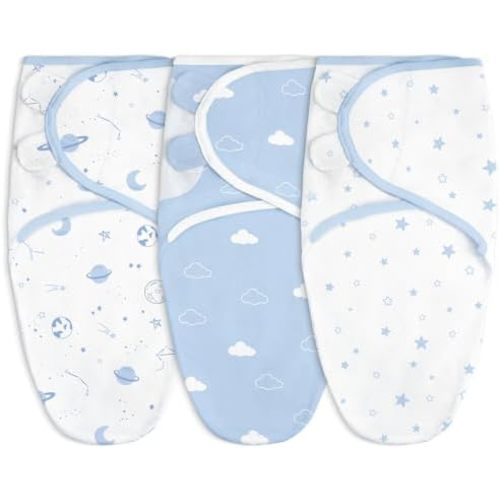 Baby Swaddle Blanket, 0-3 Months, Cotton Arm-in Sleep Sack, Wearable Blankets Wrap for Newborn Infant