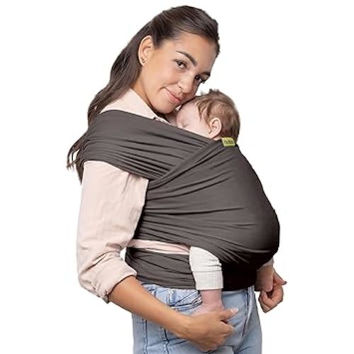 Boba Baby Wrap Carrier – Original Baby Sling Carrier for Newborns (7–35 lbs), Soft, Secure, Hands-Free & Ergonomic, Ideal for Comfortable Bonding, New Parents (Organic Dark Grey)