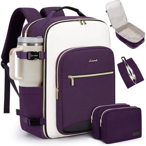 LOVEVOOK 40L Travel Backpack for Women & Men, Airline Approved Carry On Luggage with 3 Packing Cubes, TSA Overnight Bags, Waterproof Personal Item Bag, Weekender Essentials Backpacks fits 17" Laptop