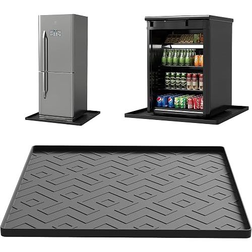 Mini Fridge Silicone Mat 19.7"x19.7"x0.47" - Non-Slip, Spill-Proof, Drip Prevention | Ideal for Refrigerators, Washing Machines, Dryers, Wine Coolers, and Dishwashers